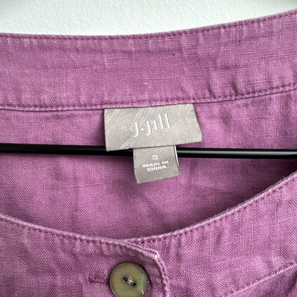 J. Jill Love Linen Maxi Dress M Pink Sleeveless Summer Button Up Preppy Womens - Picture 3 of 12